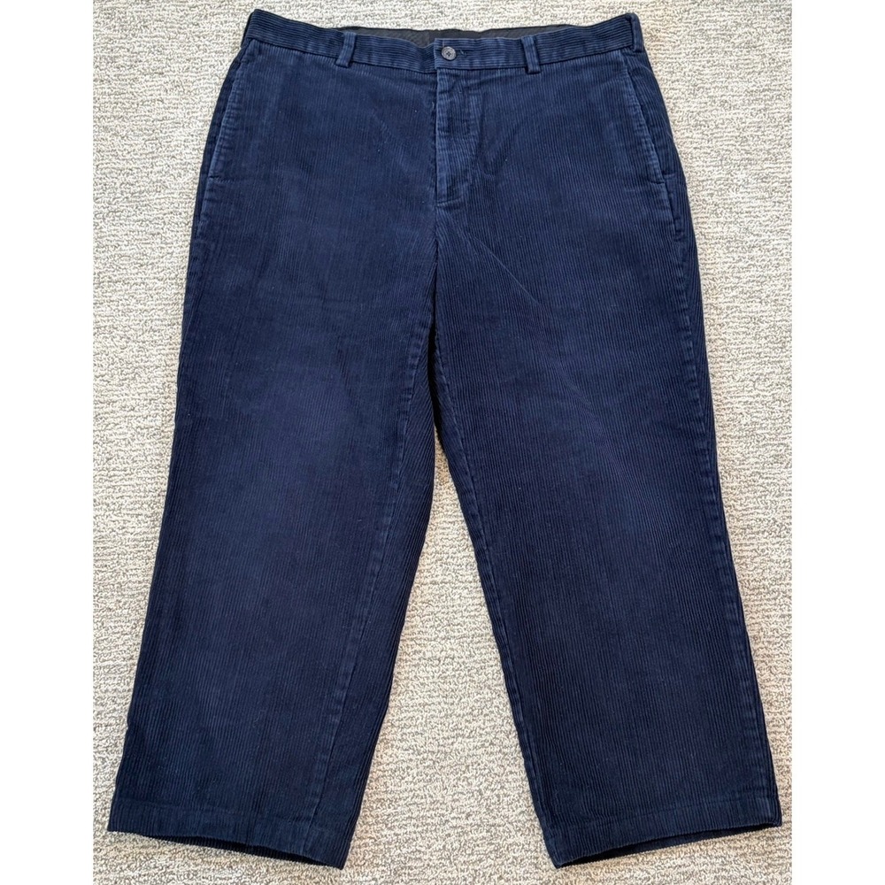 Brooks Brothers‎ 346 Pants Mens 36x30 Navy Corduroy Cuffed Dress Trousers Preppy